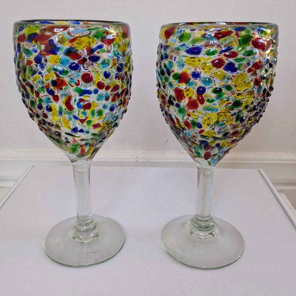 Colorful Mosaic Wine Glass Set